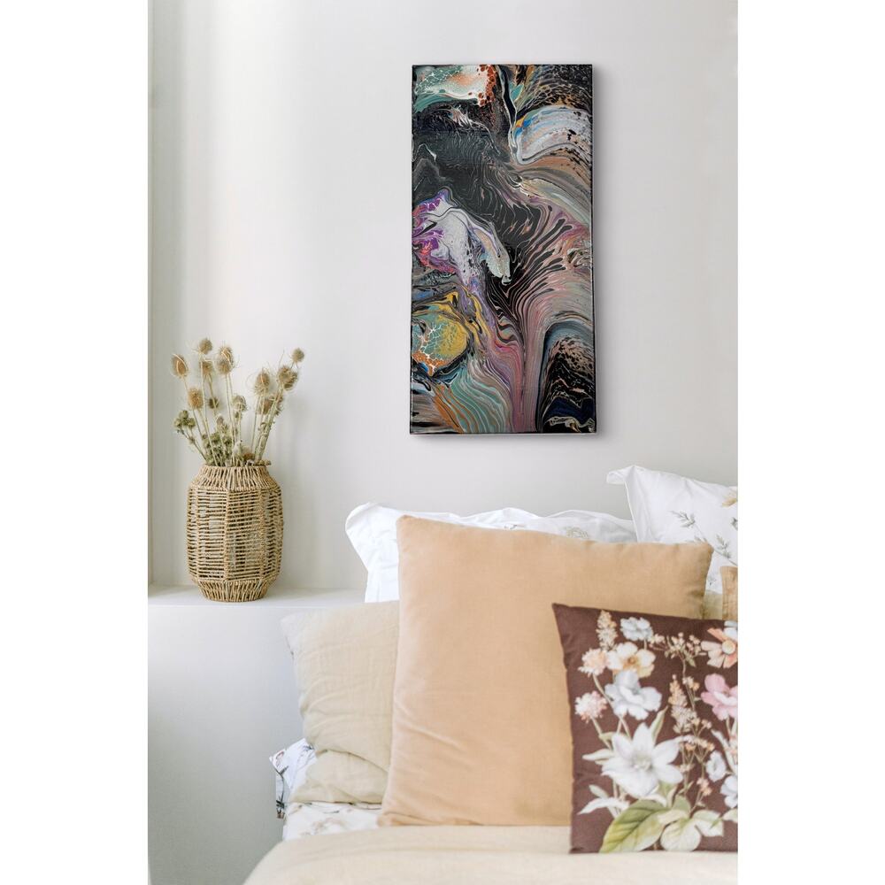 Titled Africa Abstract Acrylic Painting 10" X 20" on Canvas